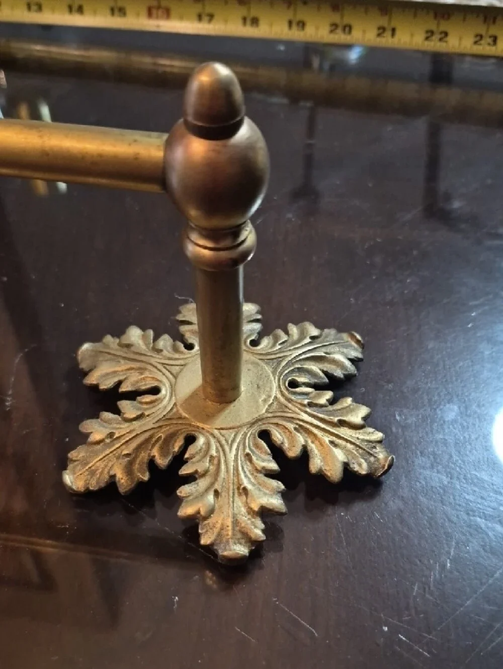 Solid Brass Display Rod With Brass Leafs Vintage